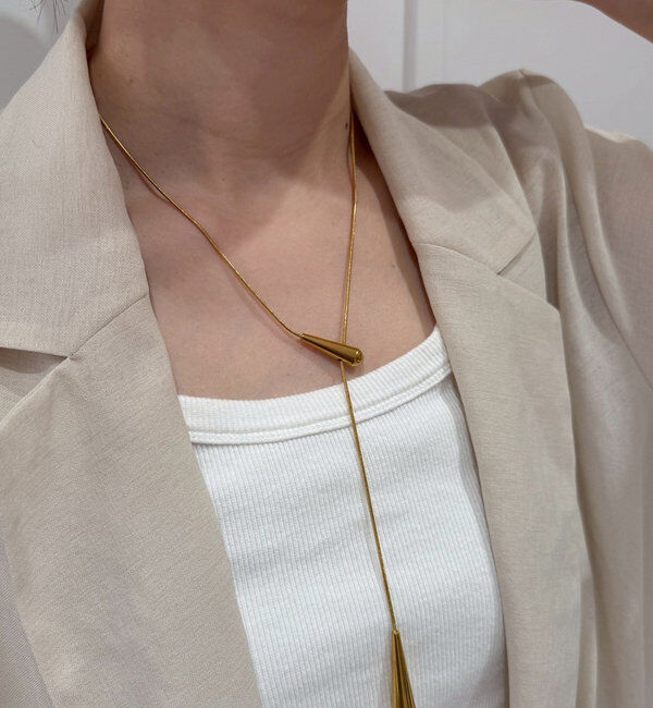  「【GALENA/ガレナ】スライドドロップネックレス」|リング|ゴールド