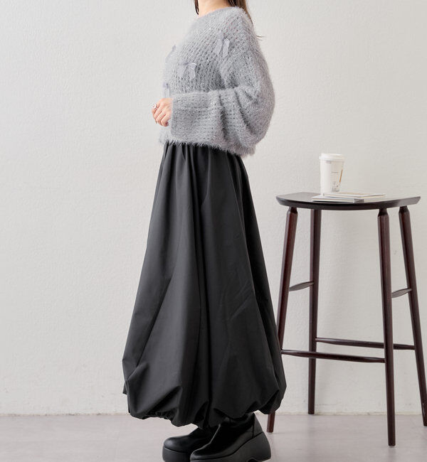  「【新色追加！】シャギーシアーリボンニット」|ニット・セーター|