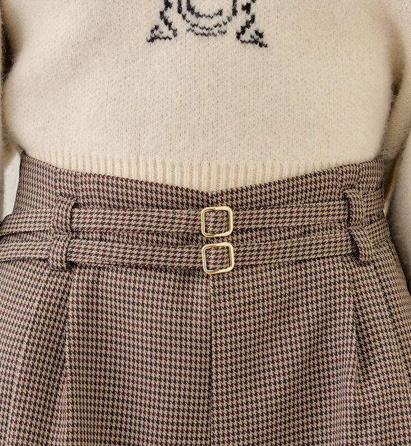  「【セットアップ対応】ダブルベルトキュロットショートパンツ」|チノ|