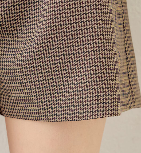  「【セットアップ対応】ダブルベルトキュロットショートパンツ」|チノ|