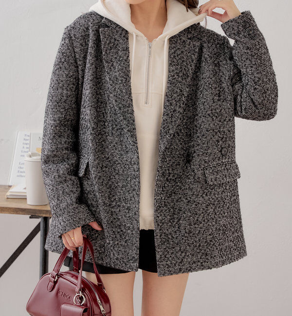  「オーバーダブルツイードジャケット」|テーラードジャケット|