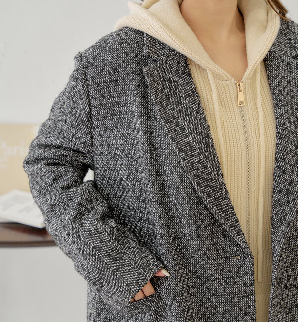  「オーバーダブルツイードジャケット」|テーラードジャケット|