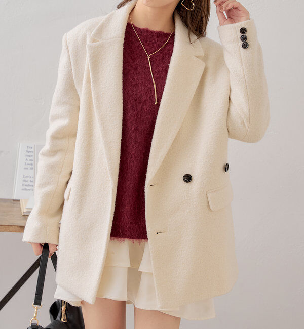  「オーバーダブルツイードジャケット」|テーラードジャケット|