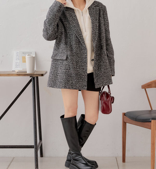  「オーバーダブルツイードジャケット」|テーラードジャケット|