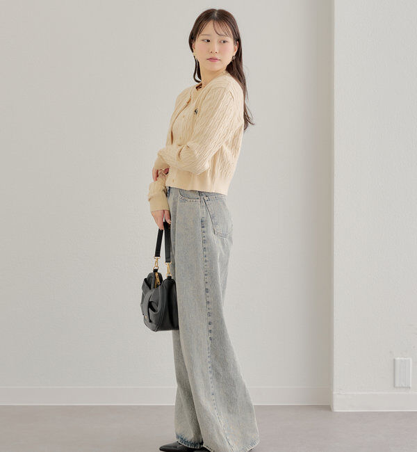  「【SET ITEM】アンサンブルケーブル胸刺繍カーディガン」|カーディガン|