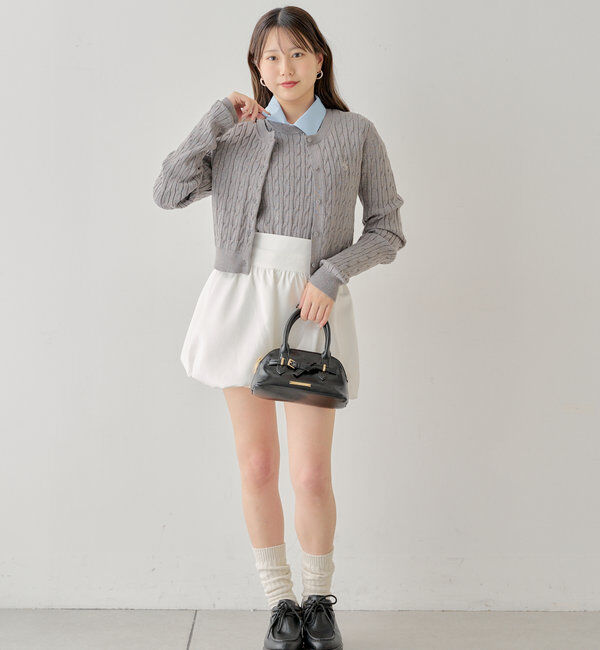  「【SET ITEM】アンサンブルケーブル胸刺繍カーディガン」|カーディガン|