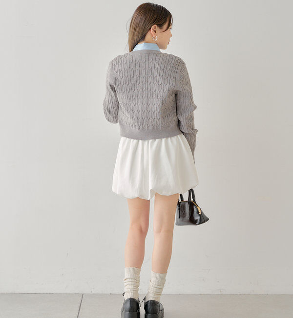  「【SET ITEM】アンサンブルケーブル胸刺繍カーディガン」|カーディガン|