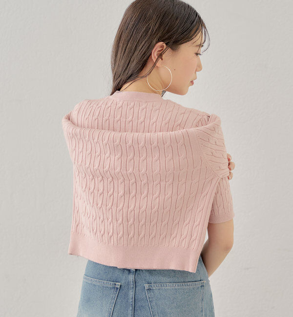  「【SET ITEM】アンサンブルケーブル胸刺繍カーディガン」|カーディガン|
