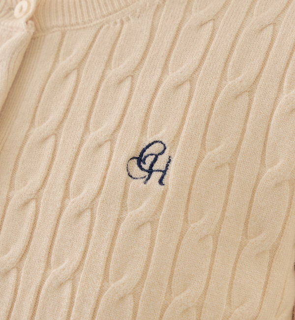  「【SET ITEM】アンサンブルケーブル胸刺繍カーディガン」|カーディガン|