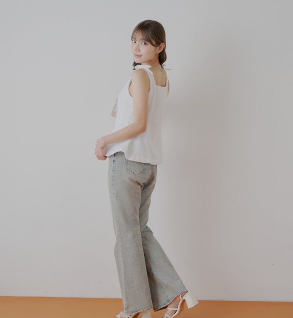  「【5色展開/セットアップ対応】フロントボタンツイードペプラムベスト」|シャツ・ブラウス|