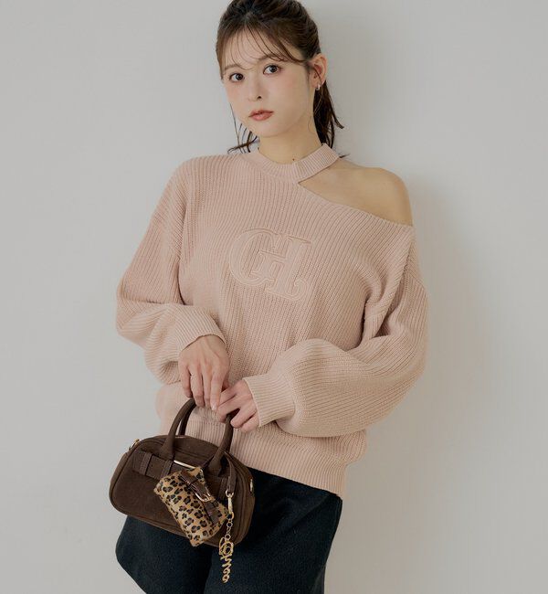  「肩スリットオフショルニット」|ニット・セーター|