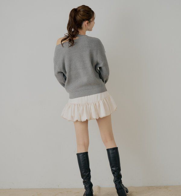  「肩スリットオフショルニット」|ニット・セーター|