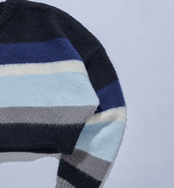  「【HiNT/ヒント】ボーダー袖リブニット」|ニット・セーター|