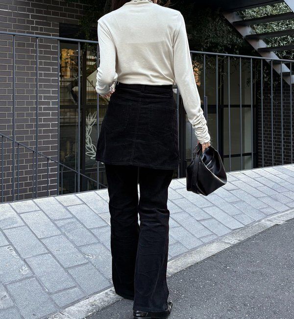  「ハイネック袖ギャザーロンT」|Tシャツ・カットソー|