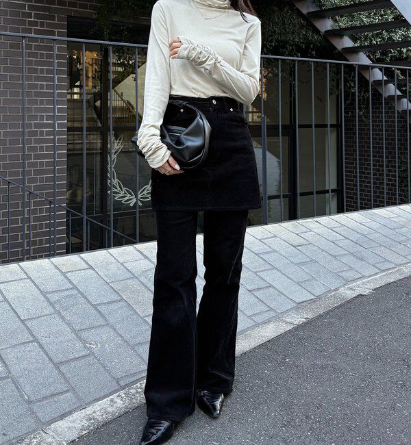  「ハイネック袖ギャザーロンT」|Tシャツ・カットソー|