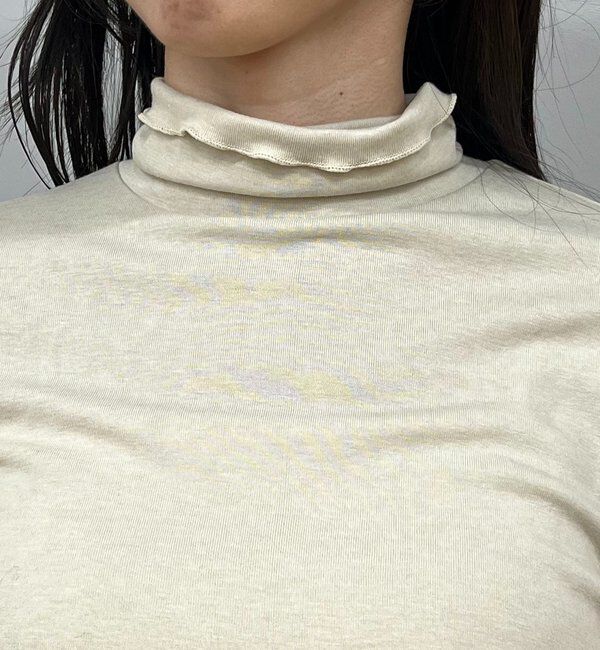  「ハイネック袖ギャザーロンT」|Tシャツ・カットソー|