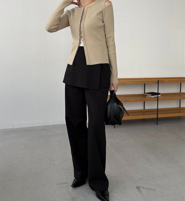  「肩開きセッパボタンカーディガン」|カーディガン|