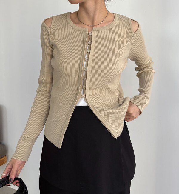  「肩開きセッパボタンカーディガン」|カーディガン|