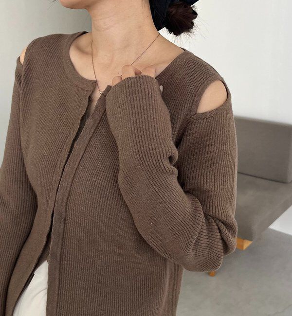  「肩開きセッパボタンカーディガン」|カーディガン|