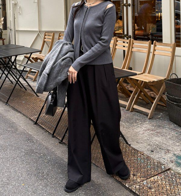  「肩開きセッパボタンカーディガン」|カーディガン|