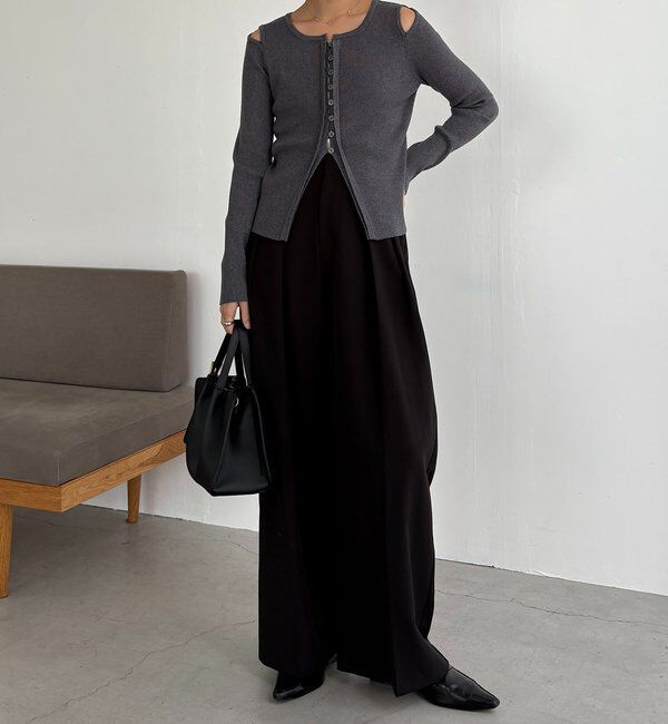  「肩開きセッパボタンカーディガン」|カーディガン|