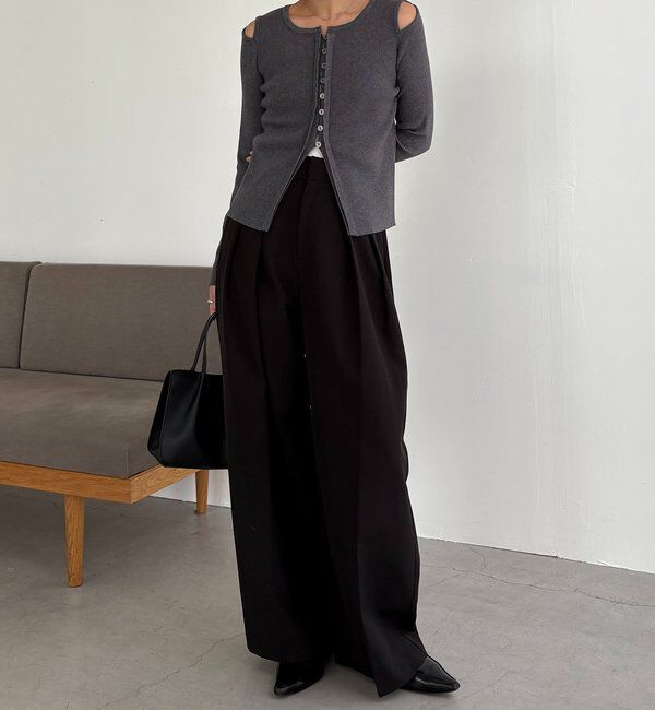  「肩開きセッパボタンカーディガン」|カーディガン|