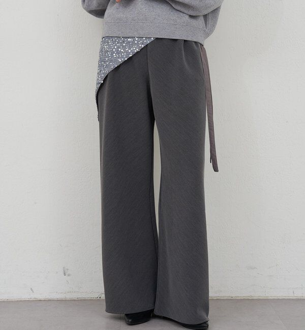  「ダブルクロスワイドパンツ」|チノ|グレー