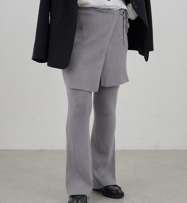  「ニットレイヤードパンツ」|チノ|