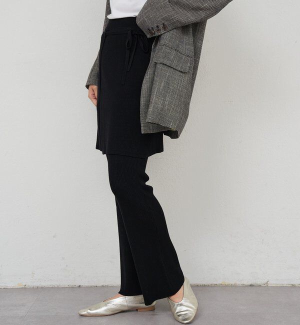  「ニットレイヤードパンツ」|チノ|
