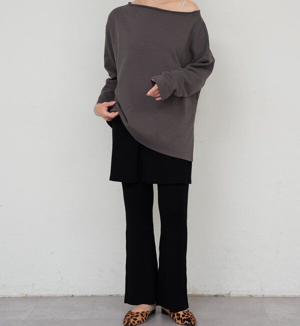  「ニットレイヤードパンツ」|チノ|