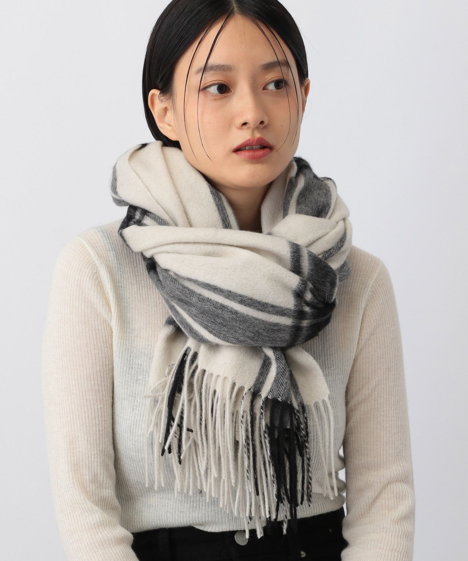 A part by 「カシミヤウールチェックストール」|マフラー|
