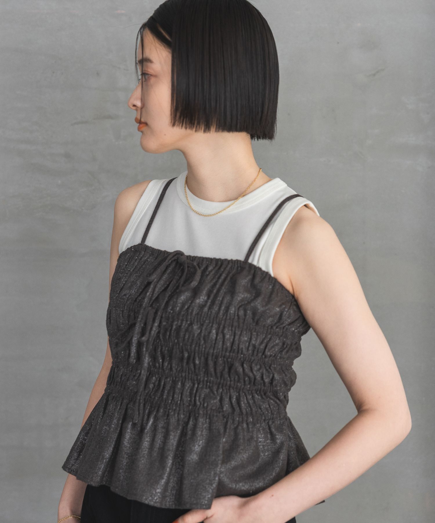 A part by 「ハクキャミビスチェ」|キャミソール|グレー