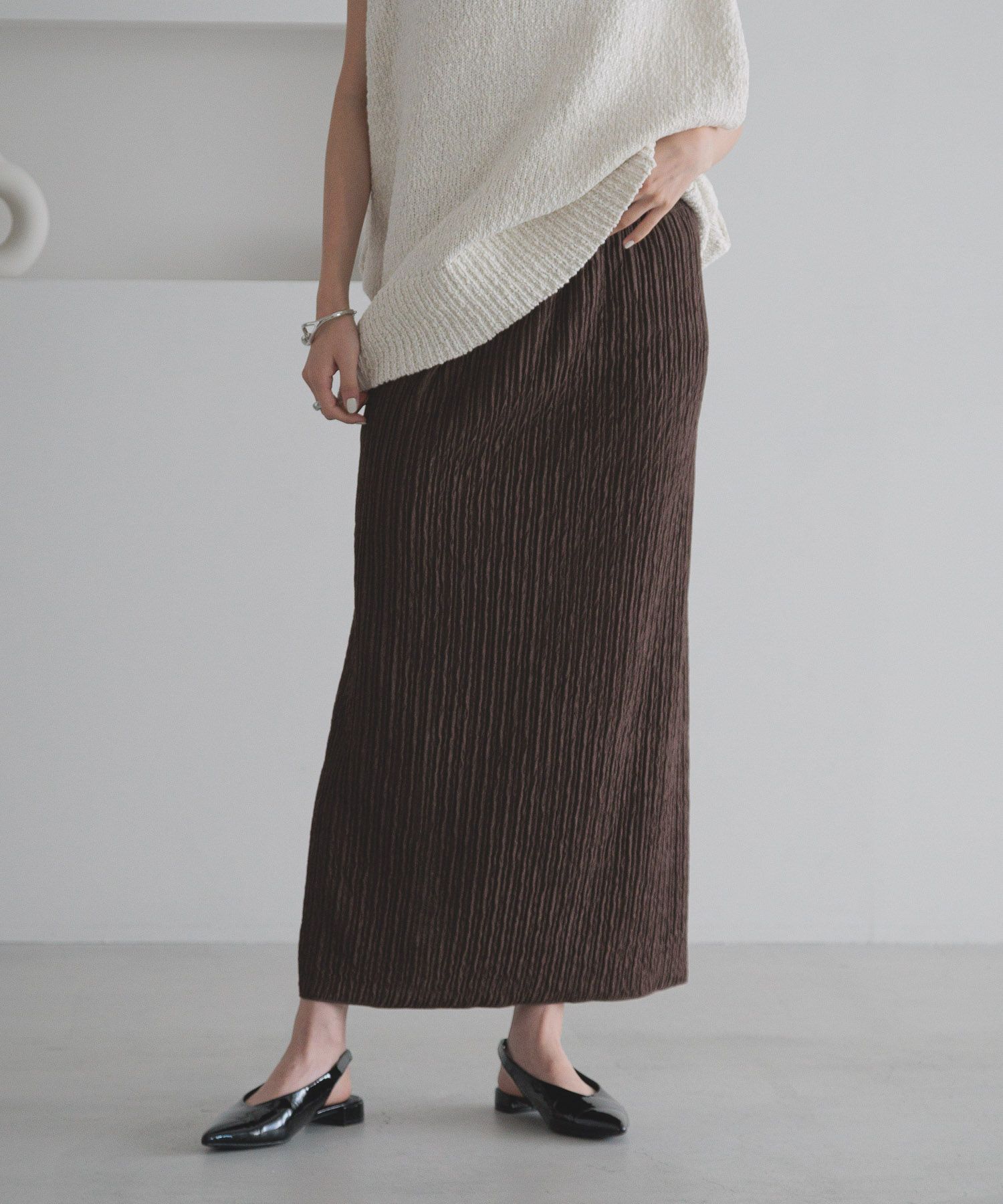 LOWRYS FARM「ジャガードプリーツスカート」|スカート|BRN8