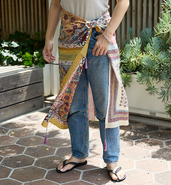 collex「刺し子シルク大判ストール」|マフラー|