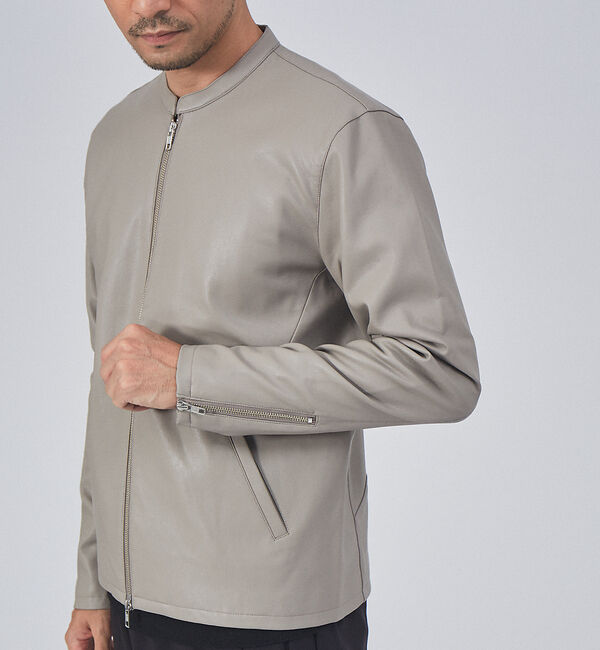 ABAHOUSE「【定番】ネオレザー シングル ライダース」|ライダースジャケット|