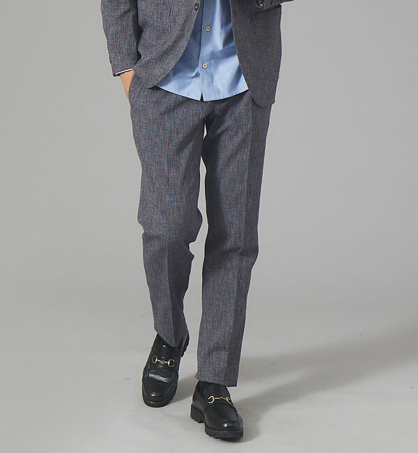 ABAHOUSE「【セットアップ対応】近江晒しじら織 スラックス パンツ」|その他|ネイビー