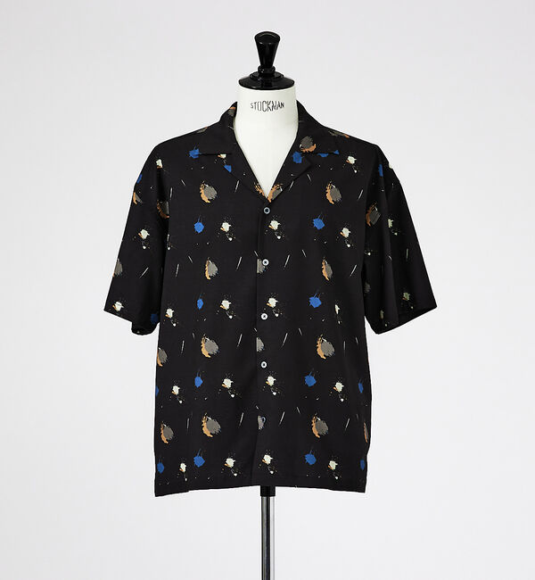 ABAHOUSE「【WEB限定】スラブポリグラフィックシャツ/ スプラッシュドット柄/ペーズリー柄」|シャツ・ブラウス|ブラック