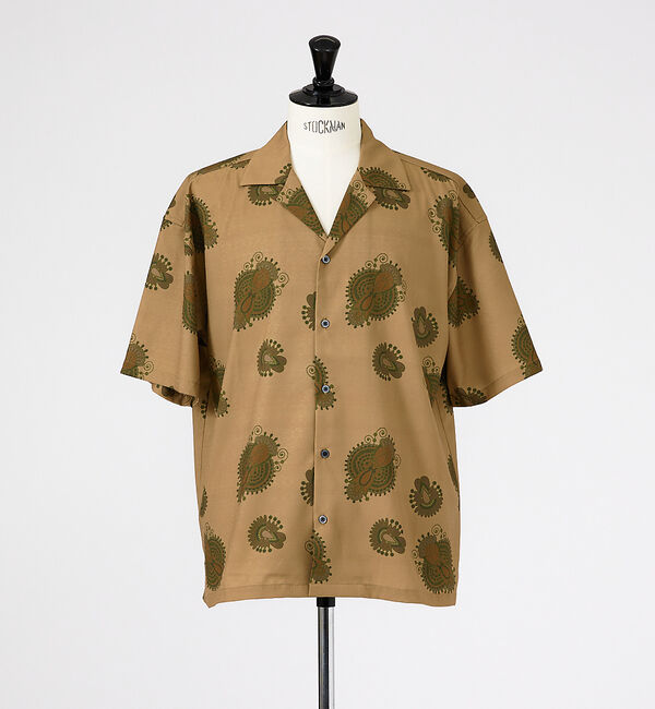 ABAHOUSE「【WEB限定】スラブポリグラフィックシャツ/ スプラッシュドット柄/ペーズリー柄」|シャツ・ブラウス|ブラウン系その他1