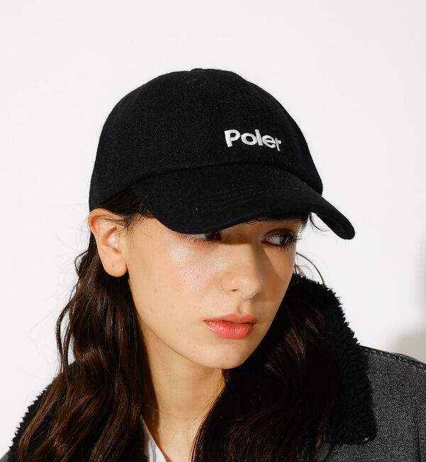 ABAHOUSE「【POLeR/ポーラー】WOOL EMB BASEBALL CAP/ウールシンプ」|その他|ブラック