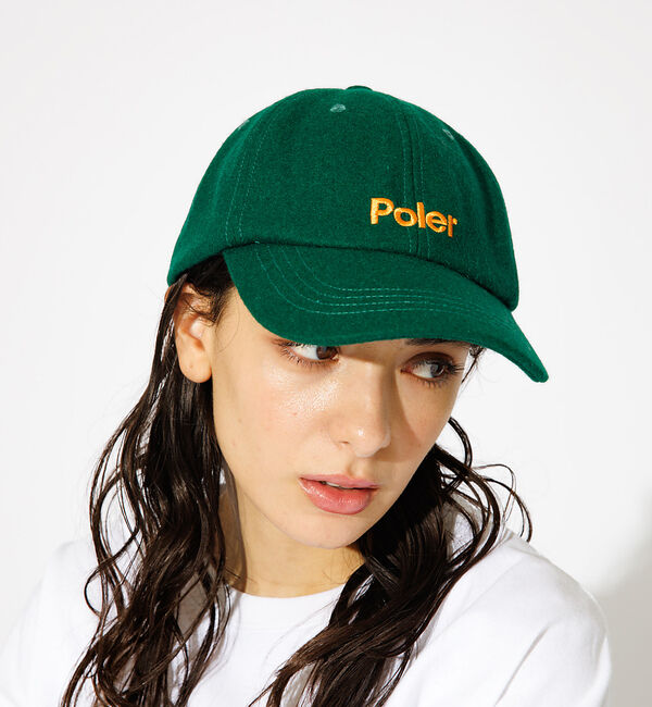 ABAHOUSE「【POLeR/ポーラー】WOOL EMB BASEBALL CAP/ウールシンプ」|その他|グリーン