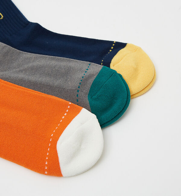 ABAHOUSE「UNIVERSALOVERALL / ユニバーサルオーバーオール【3P】UOロゴ」|ソックス|