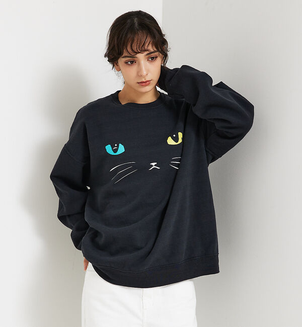 ABAHOUSE「【JERZEES/ジャージーズ】 Black cat crew sweat /o」|スウェット・ジャージ|ブラック系その他1
