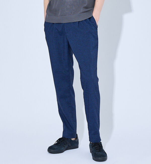 ABAHOUSE「ウールフェイス＆ドライタッチ  1プリーツ イージーパンツ / スリムテーパード」|その他|ブルー