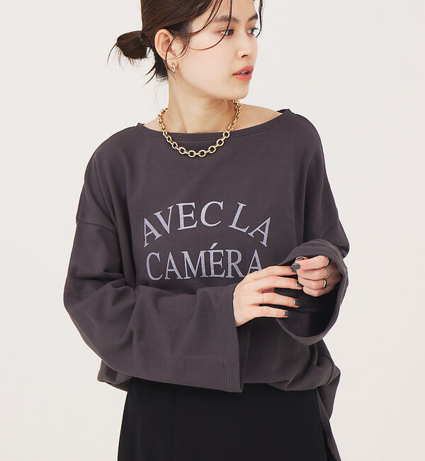 Rouge vif「ミニ裏毛ロゴロンT」|Tシャツ・カットソー|チャコールグレー