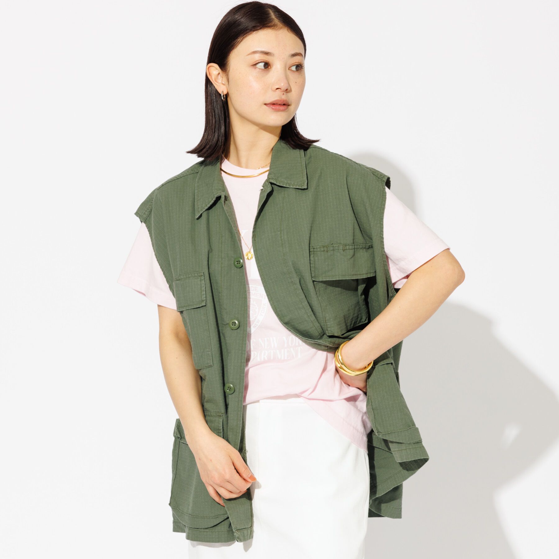 Rouge vif「【ROTHCO/ロスコ】BDU SHIRTS NO SLEEVE / ベスト /」|ダウンベスト・ベスト|カーキ