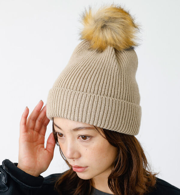 Rouge vif「【RUBEN】ボンボン付きニット帽 / ワッチキャップ / RUS-8237」|その他|ベージュ