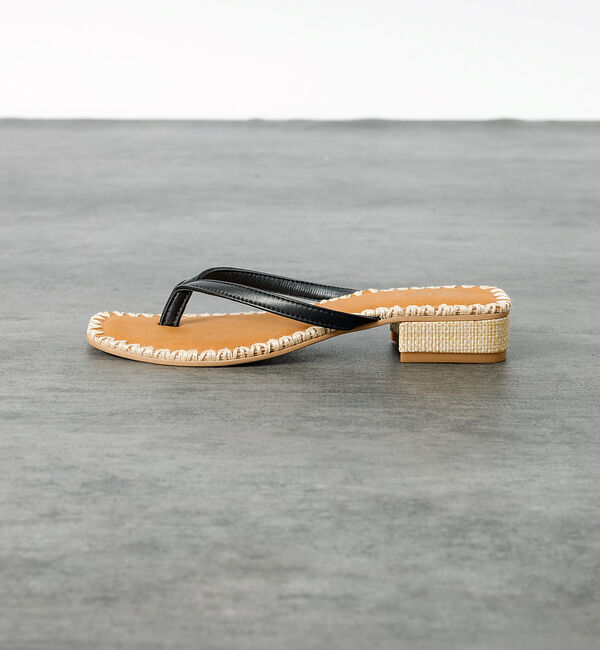 Rouge vif「【PAOLO BOVE / パオロ ボーヴ】ヒール トングサンダル / ラフィア」|サンダル|