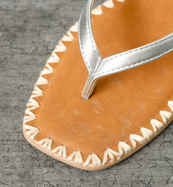 Rouge vif「【PAOLO BOVE / パオロ ボーヴ】ヒール トングサンダル / ラフィア」|サンダル|