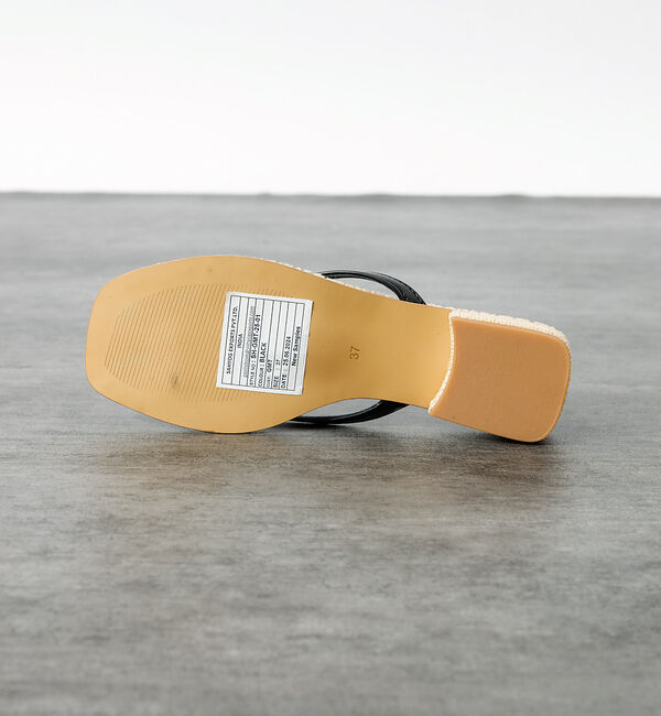 Rouge vif「【PAOLO BOVE / パオロ ボーヴ】ヒール トングサンダル / ラフィア」|サンダル|