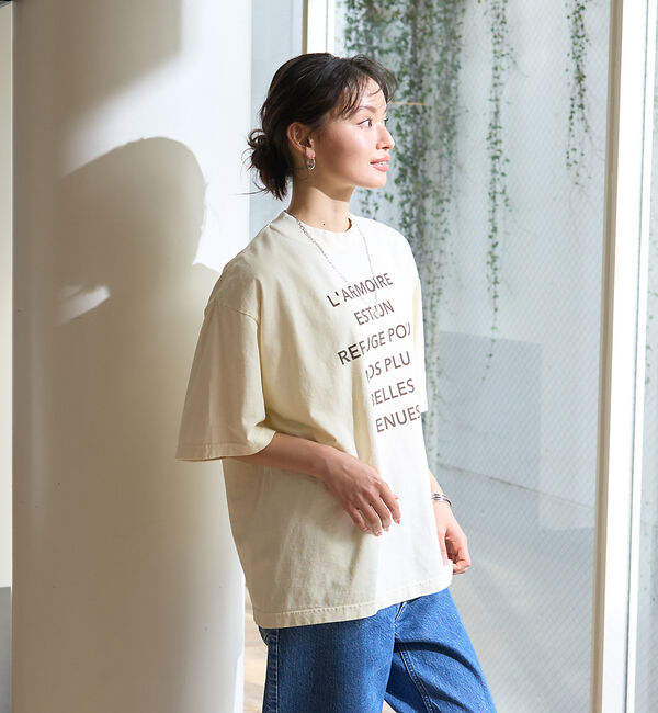Rouge vif「ピグメントヴィンテージライクロゴBIG Tシャツ」|Tシャツ・カットソー|